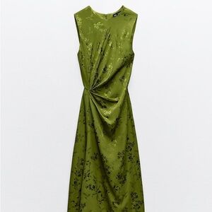 RUCHED JACQUARD MIDI DRESS Zara